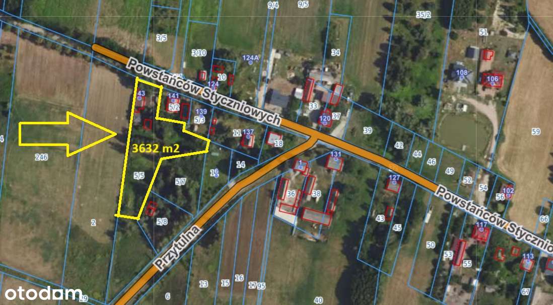 Działka budowlana 3632  m2, Jaźwie koło Tłuszcza-6
