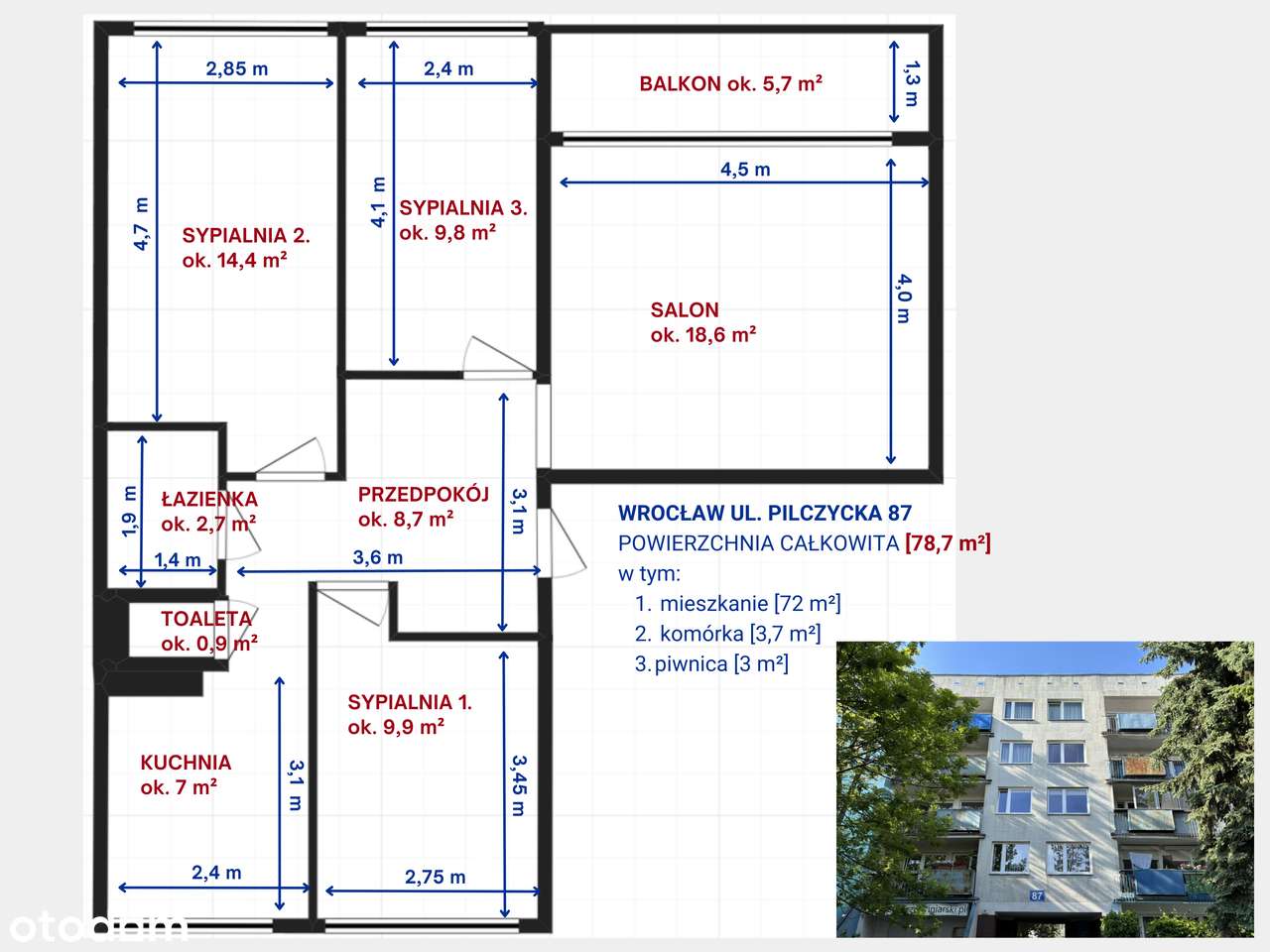 4 pokoje/72 m²/niski blok/blisko terenów zielonych-17