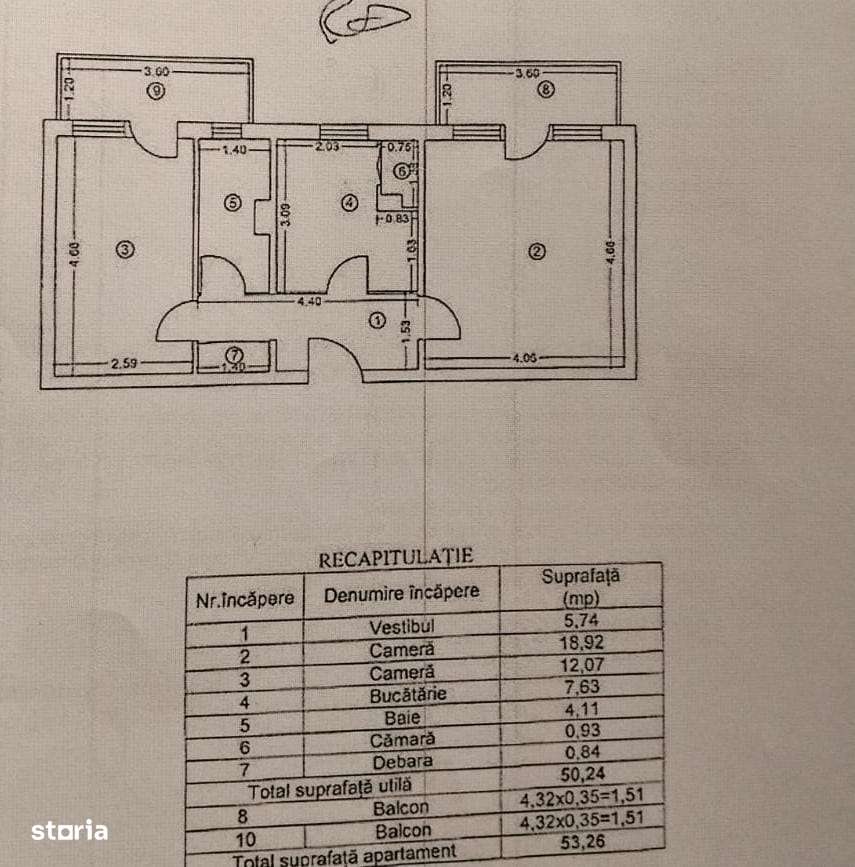 Apartament 2 camere, etaj 1/4-0