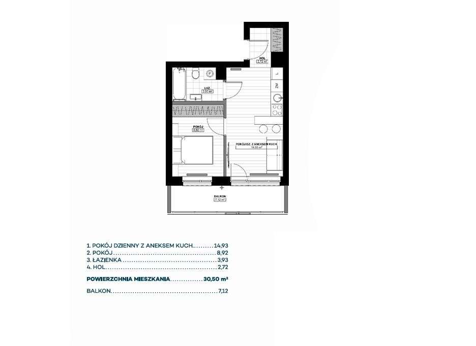 2 pok., duży balkon, m. postojowe, komórka lok.-10