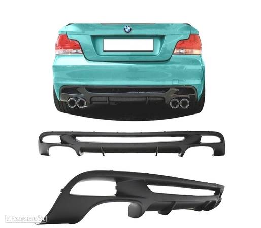 DIFUSOR SAIDA DUPLA M PERFORMANCE PARA BMW SERIE 1 E82 COUPE E88 CABRIO - 1