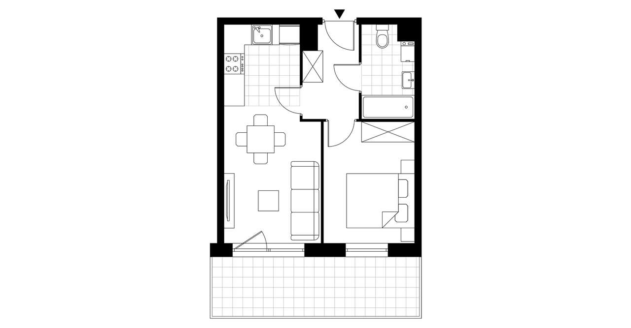 2-pokojowe mieszkanie 33m2 + balkon - Pełny obrazek: 4/9