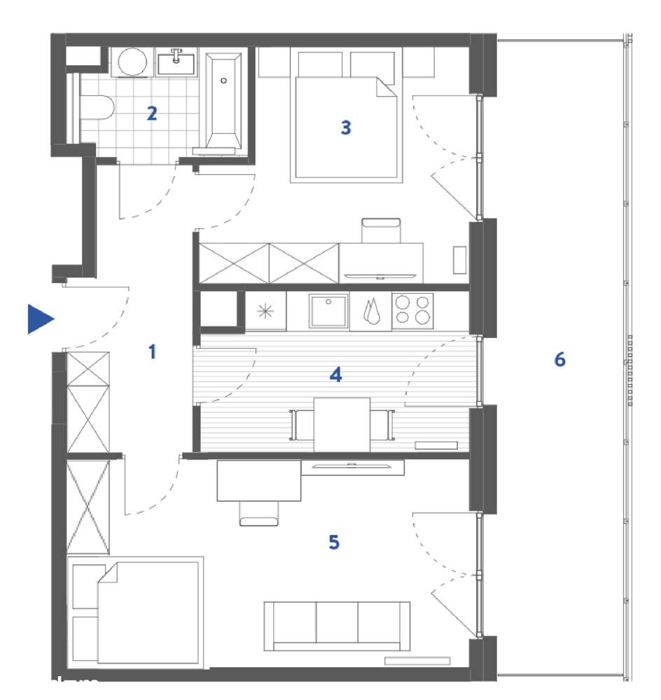 Mieszkanie w budynku o podwyższonym standardzie 49,49 m² taras 17 m²-5