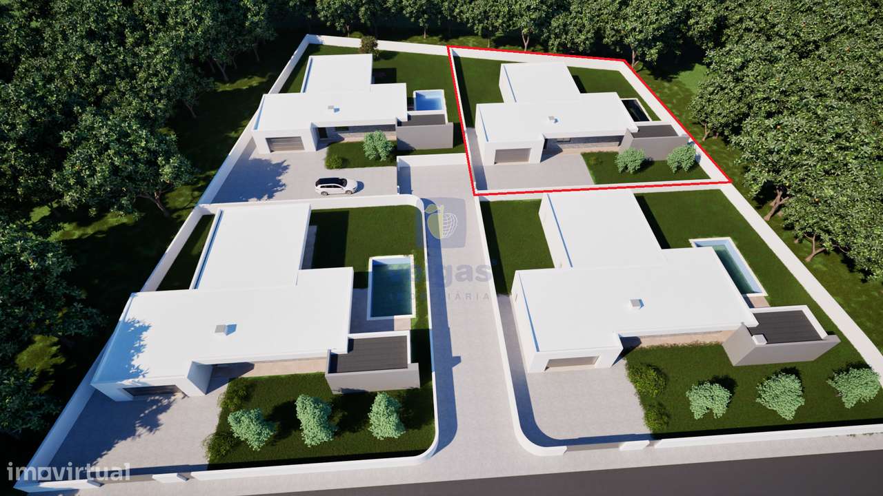 Moradia T3 térrea isolada nova com piscina em Pataias, a 10 km da Naza-5