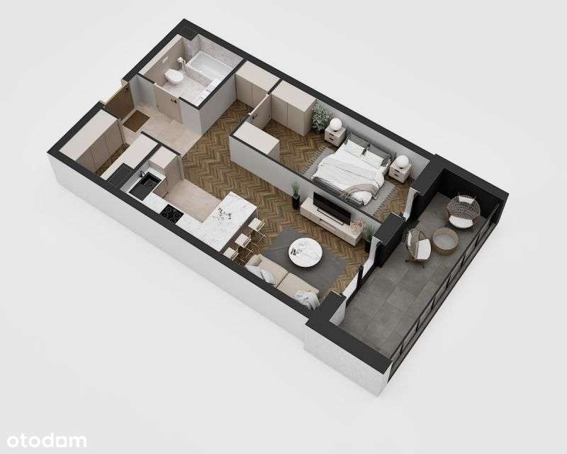 2-pokojowe mieszkanie 47m2 + balkon Bez Prowizji - Pełny obrazek: 2/8