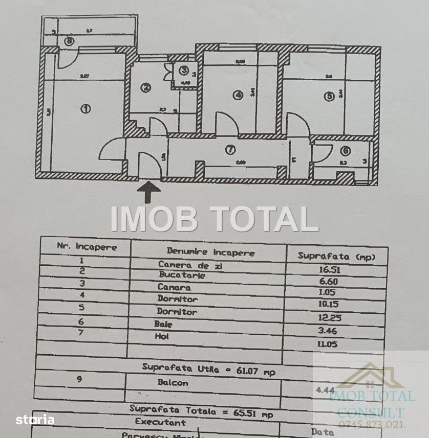 Apartament 3 camere Exercitiu