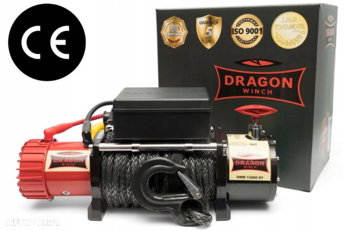 Troliu electric cablu sintetic DRAGON WINCH ST 13000lbs(5897 kg) 12 V - 2