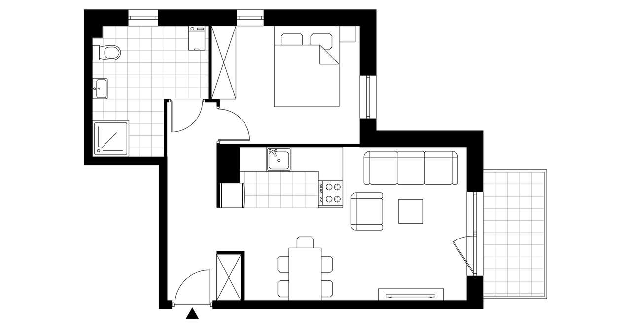 2-pokojowe mieszkanie 46m2 + balkon Bez Prowizji - Pełny obrazek: 3/8