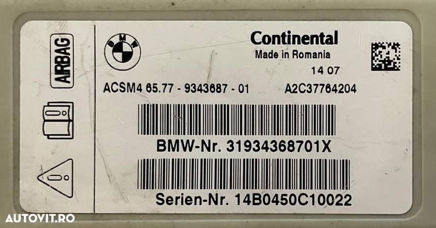 Modul control Airbag BMW F10 F01 F22 F30 6837359 9350003 9343687 - 8