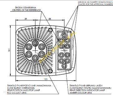 LAMPA TYLNA DIODOWA LED TYŁ Polska 12V 24V KOMPLET - 5