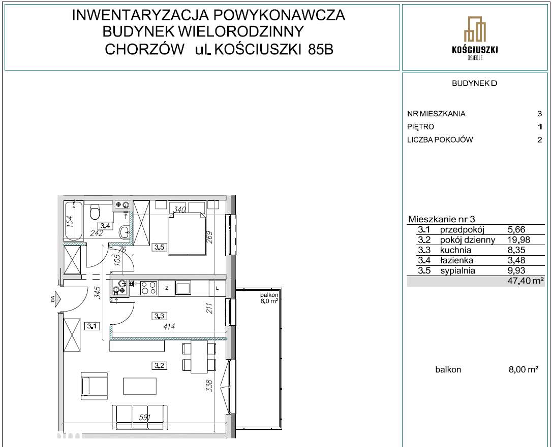 Nowoczesne 2-pokojowe mieszkanie z balkonem i garażem-2