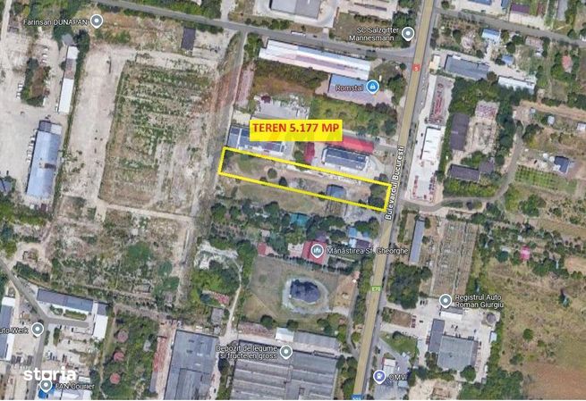 Clădire + teren 5177 mp, deschidere 27,5 m, B-dul București Giurgiu-0