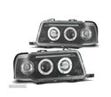 FARÓIS ANGEL EYES PARA AUDI 80 91-94 FUNDO PRETO - 1