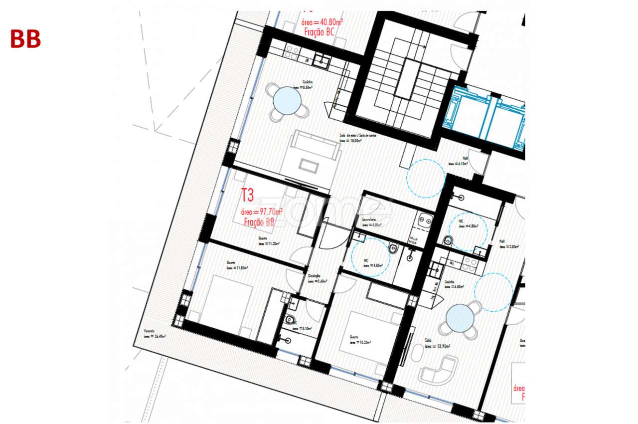 Apartamento T3 c/ Varanda, Freamunde, Paços de Ferreira (Fração BB) - Grande imagem: 5/16