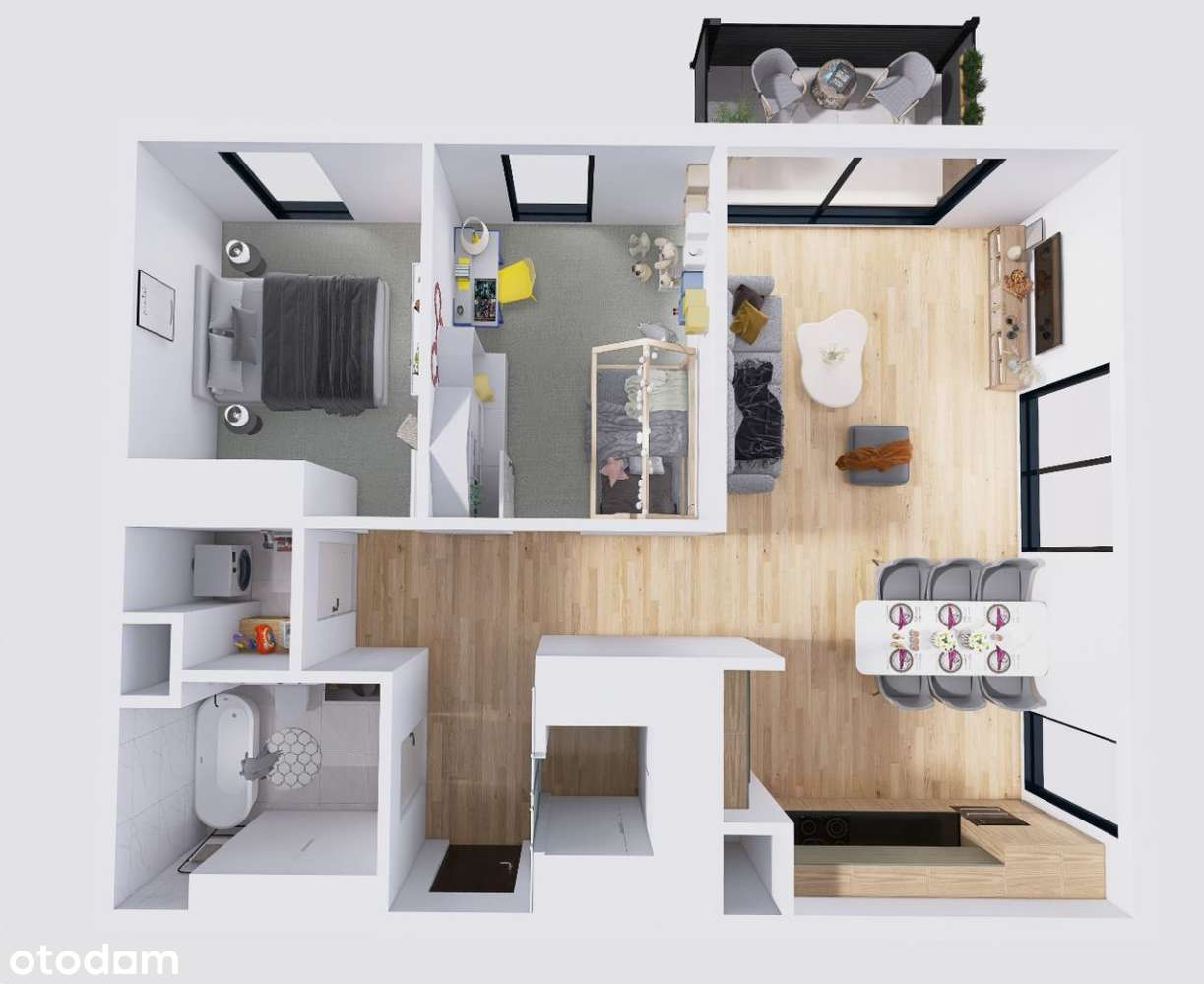 Mieszkanie B18 - duża ilość pomieszczeń, duży balkon! - Pełny obrazek: 3/8