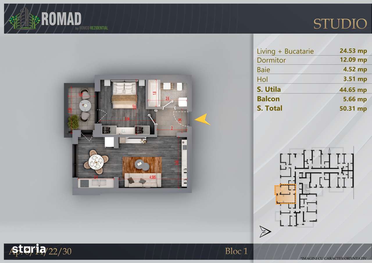 2 camere Theodor Pallady, Ansamblu deosebit PREMIUM,Metrou&STB,Profita-5
