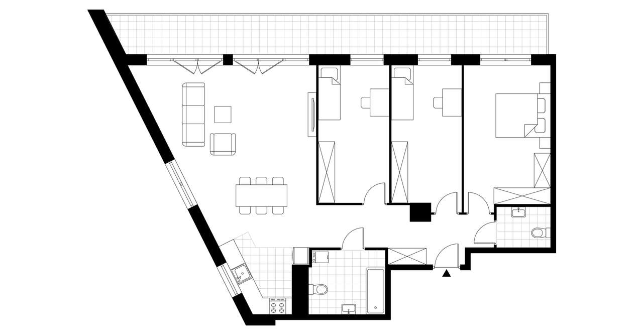 4-pokojowe mieszkanie 101m2 + loggia Bezpośrednio - Pełny obrazek: 3/8