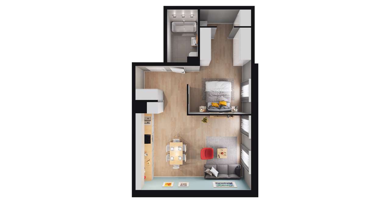 2-pokojowe mieszkanie 54m2 Bezpośrednio - Pełny obrazek: 2/8