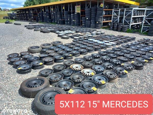 5x112 15 FELGI STALOWE MERCEDES A B C E V KLASSE CLK KOŁO ZAPASOWE - 1