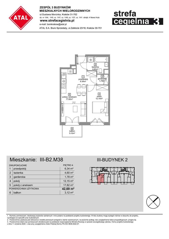 2-pokojowe mieszkanie 42m2 + balkon Bezpośrednio - Pełny obrazek: 2/7