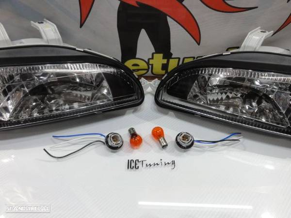 Faróis frontais Honda civic 92-95 JDM + piscas frontais USA 2/3 portas laranja JDM Look + sockets - 7