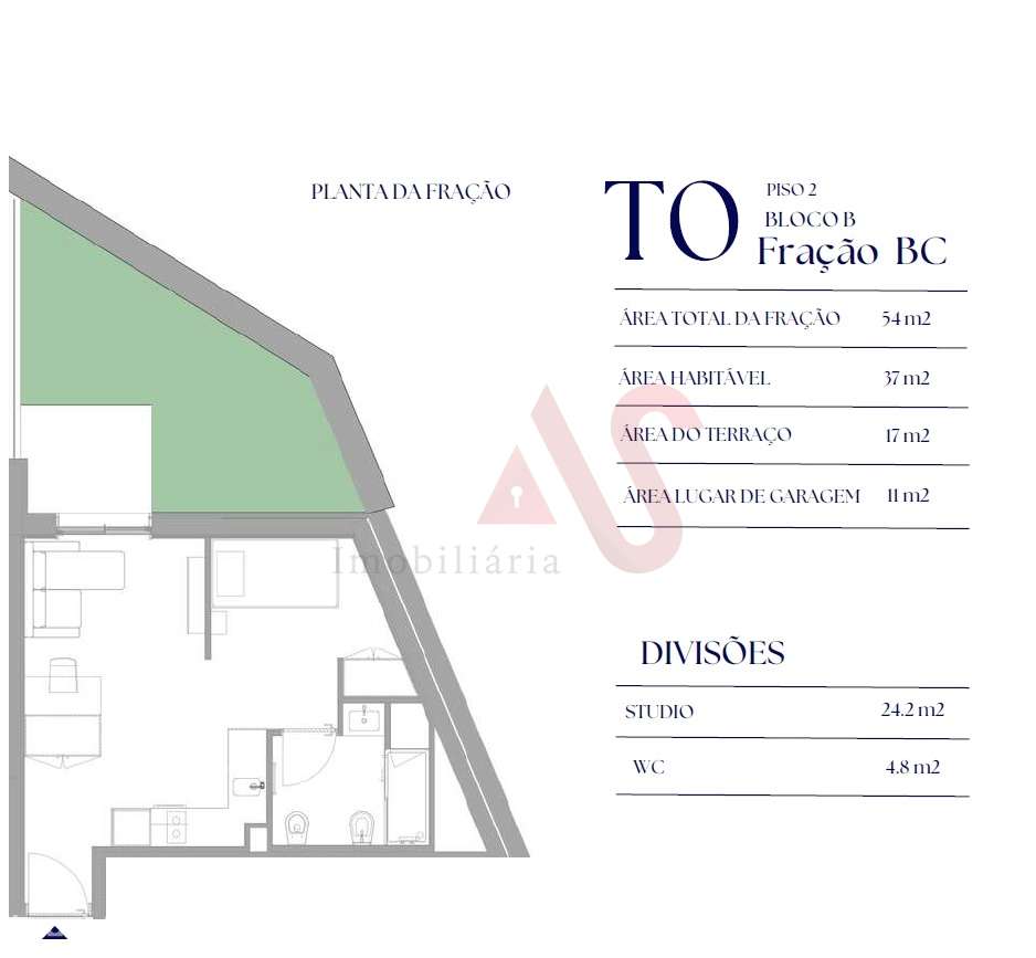 Apartamento T0 no empreendimento Costa Cabral Flats em Paranhos, Porto - Grande imagem: 5/6