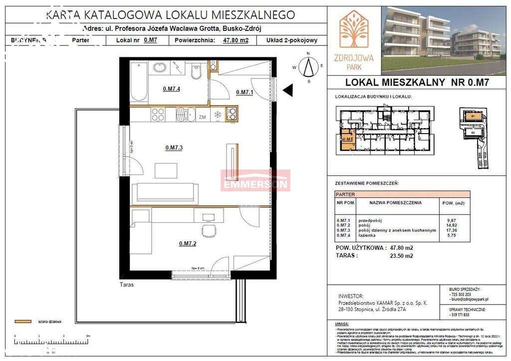 Promocja 2-pokojowe mieszkanie z dużym tarasem - Pełny obrazek: 2/9