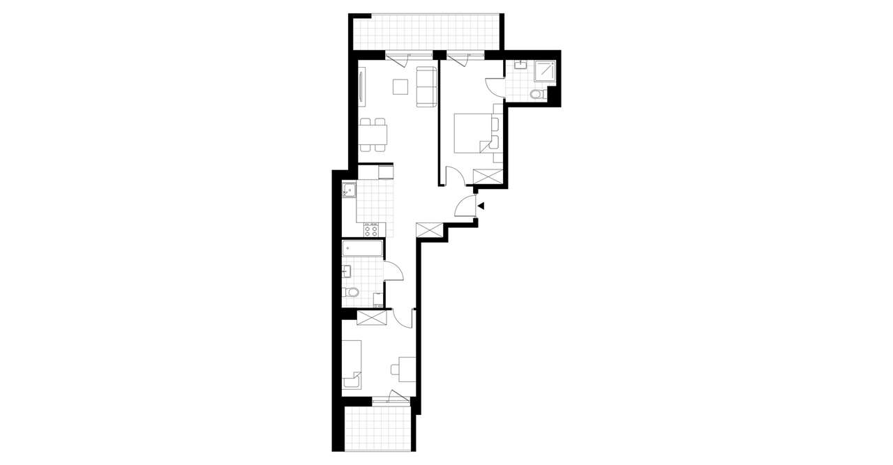 3-pokojowe mieszkanie 63m2 + 2 loggie Bezpośrednio - Pełny obrazek: 3/8