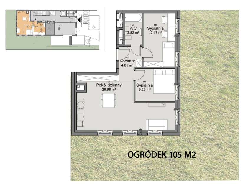 Wysokie mieszkanie (4m) z ponad 100m ogródkiem-2