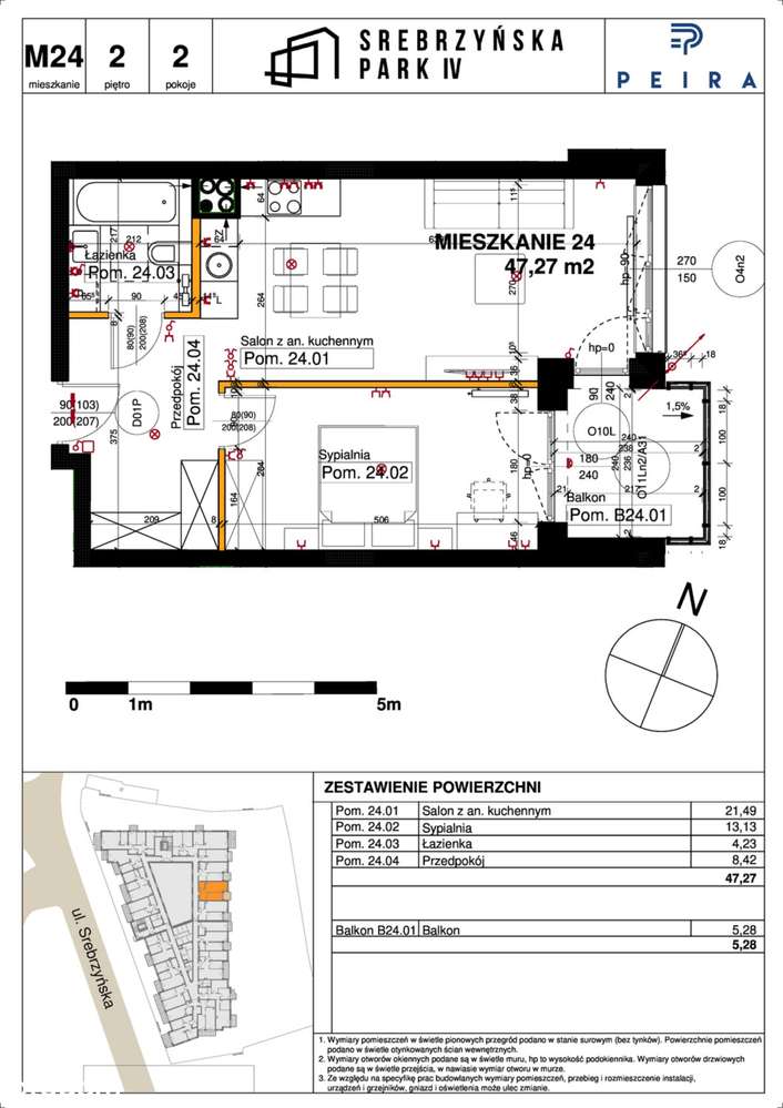 Srebrzyńska Park I​V | mieszkanie 2-pok. | M24 - Pełny obrazek: 2/9