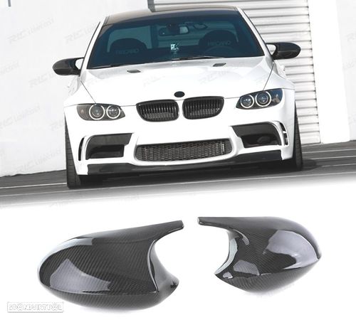 CAPAS DE ESPELHOS RETROVISORES CARBONO LOOK M3 PARA BMW SERIE 3 E92 E93 PRE-LCI 2006-2009 - 1