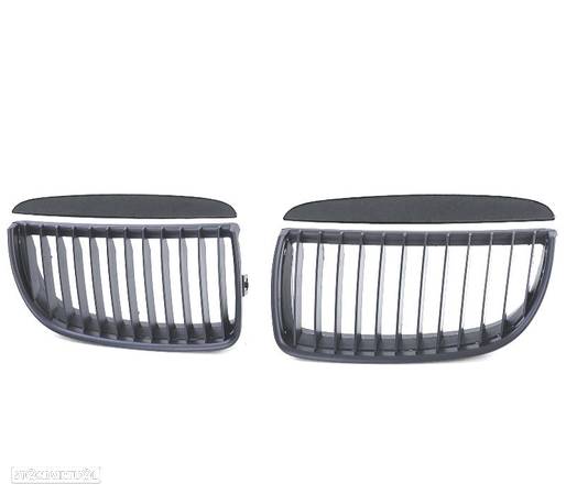 GRELHAS FRONTAIS PARA BMW E90 E91 05-08 LOOK PRETO MATT - 3