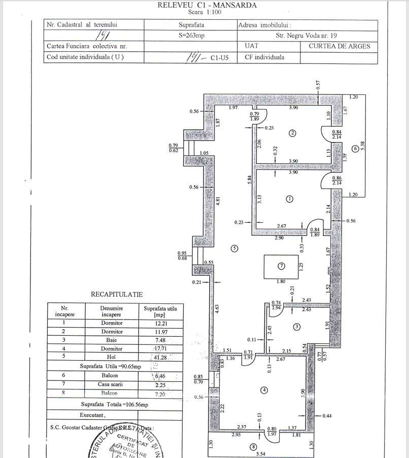 Apartament cu mansardă de vânzare în Curtea de Argeș. - Imagine principală: 5/5