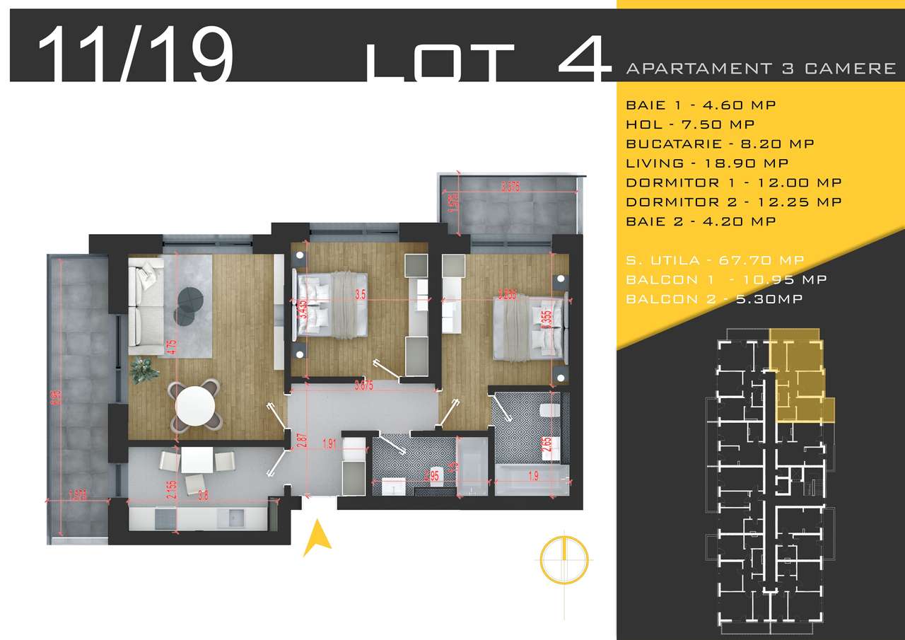 3 camere decomandat Titan Pallady  Metrou Nicolae Teclu - Imagine principală: 2/12