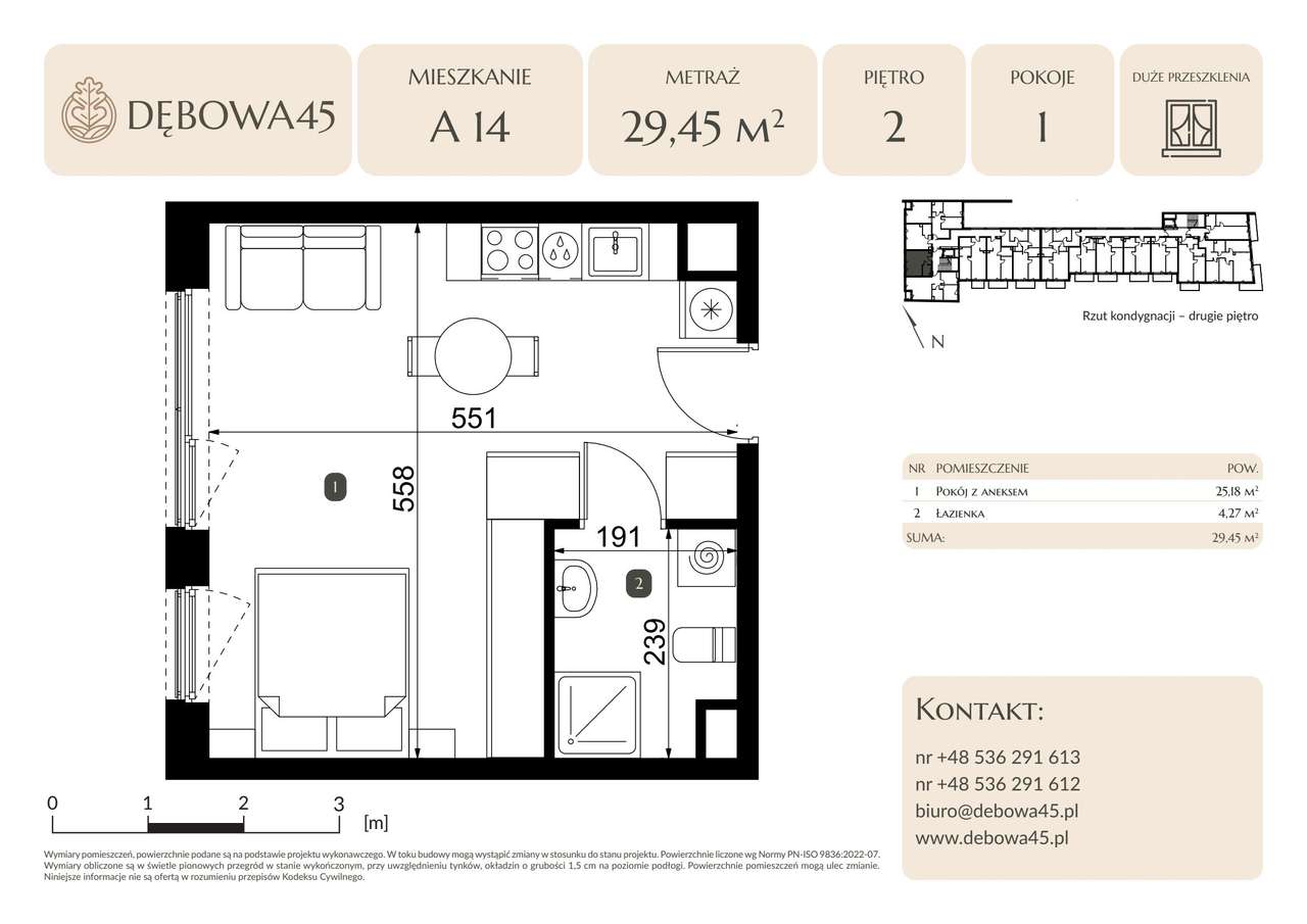 1-pokojowe mieszkanie 29m2 Bezpośrednio - Pełny obrazek: 2/8