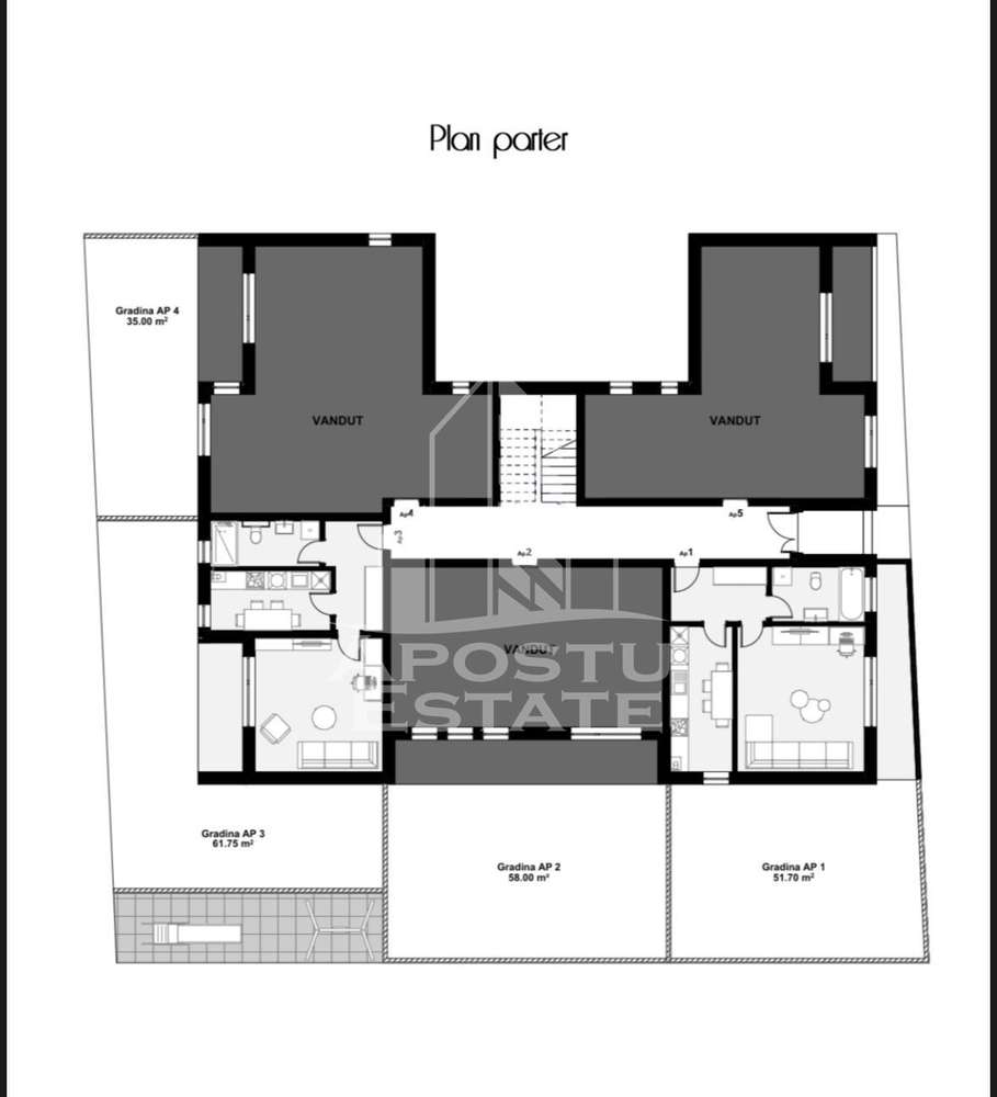 Apartament cu o camera, decomandat, gradina de 62 mp, zona Planetelor - Imagine principală: 2/4