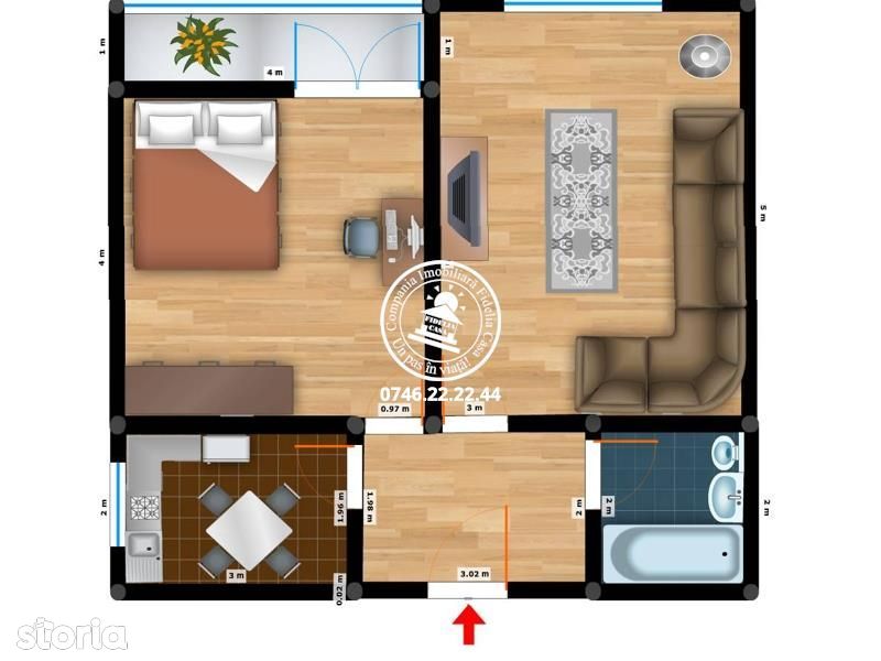 Apartament 2 camere decomandat zona Alexandru cel Bun