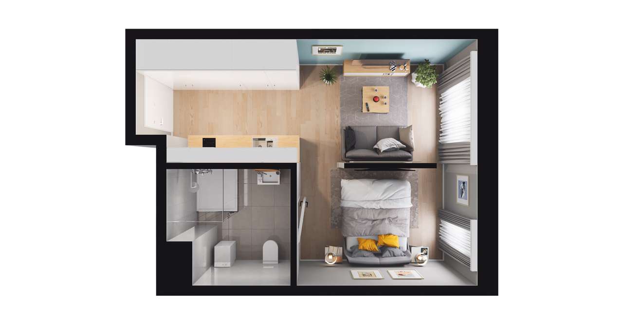 1-pokojowy apartament inwestycyjny 25m2 - Pełny obrazek: 2/8