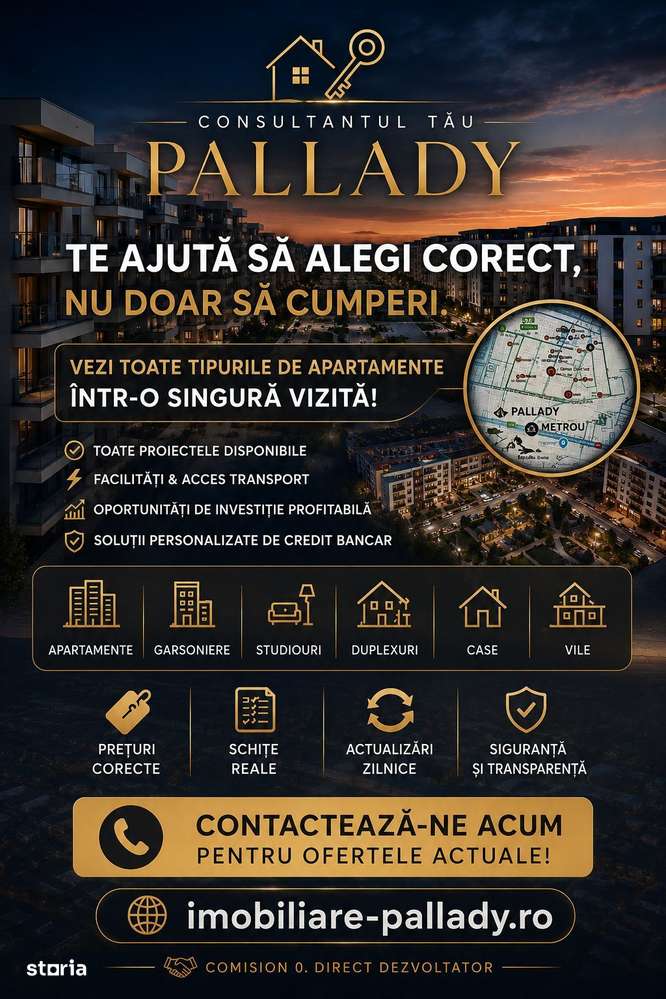 Apartament 2 camere OP Pallady, PROMOTIE parcare, METROU, Facilitati