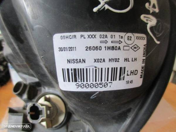 Farol 260601HB0A 90000507 NISSAN MICRA K13 2011 1.2I 80CV 5P CINZA ESQ H4 ORIGINAL - 4