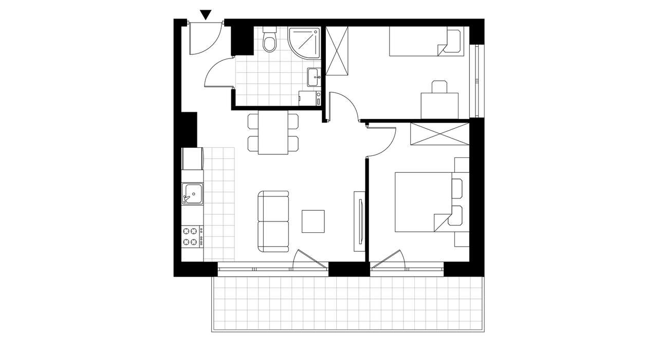 3-pokojowe mieszkanie 46m2 + balkon Bez Prowizji - Pełny obrazek: 3/8