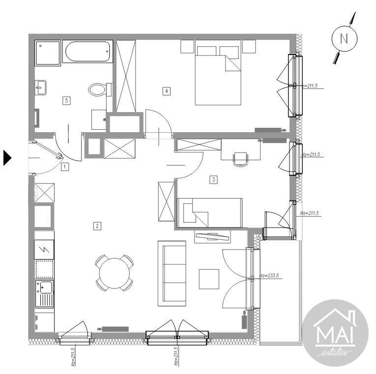 3 pokoje z aneksem. Gotowe. Stan deweloperski.-0