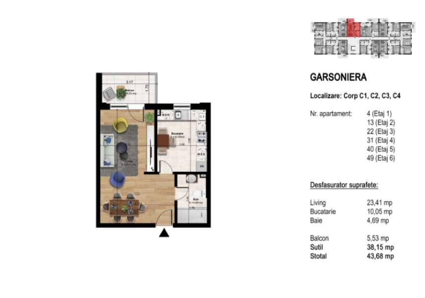 Rate la dezvoltator - Garsoniera - Splaiul Unirii/Theodor Pallady - Imagine principală: 2/4