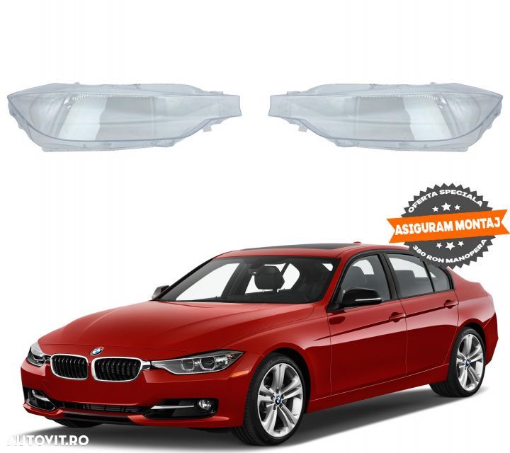 Pachet Sticla Sticle Far Stanga Dreapta BMW Seria 3 F30 Sedan - 1