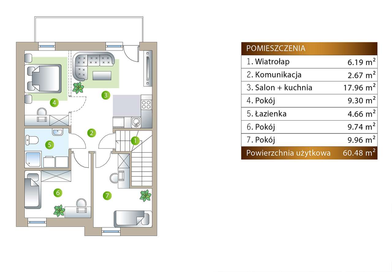5700ZŁ/M2 - mieszkanie 3, 4 pokojowe, duży balkon - FIRST MINUTE - Pełny obrazek: 5/9