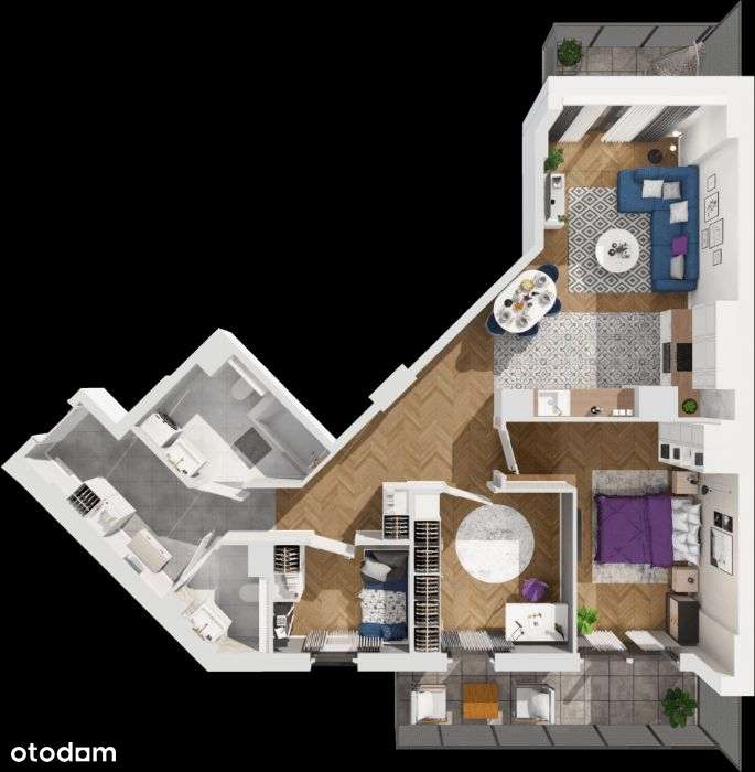 Super cena! 4 pokoje, ciekawy układ mieszkania-Rat-3