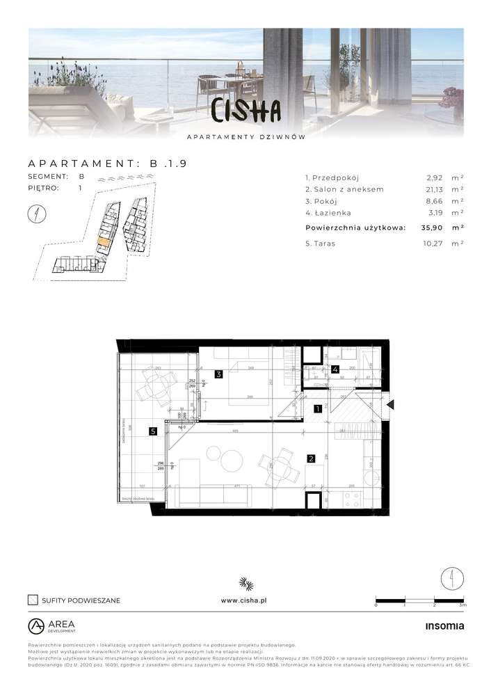 Cisha Dziwnów | mieszkanie 2-pok. | B.1.9 - Pełny obrazek: 2/7