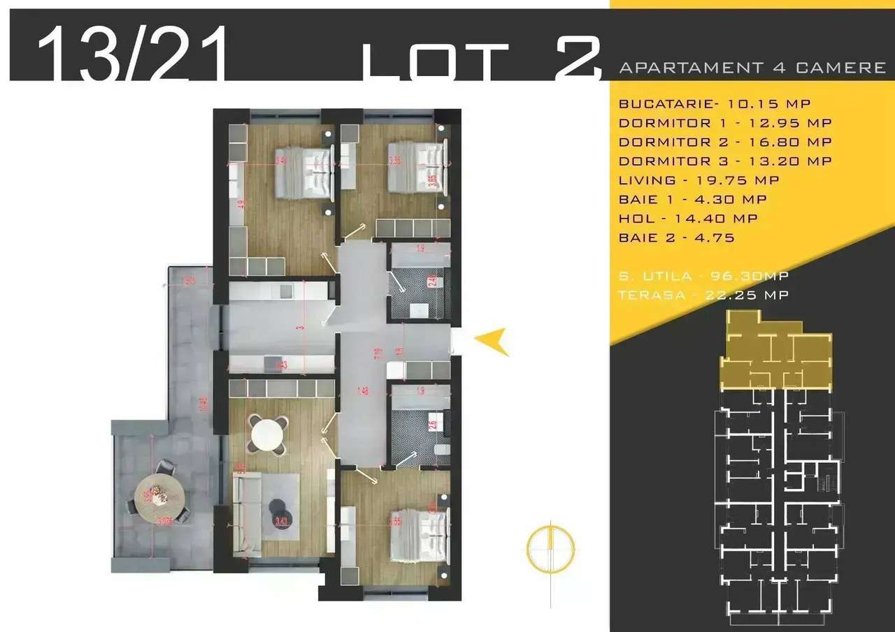 Apartament 4 camere Spatios I Metrou Nicolae Teclu I Luminos-1