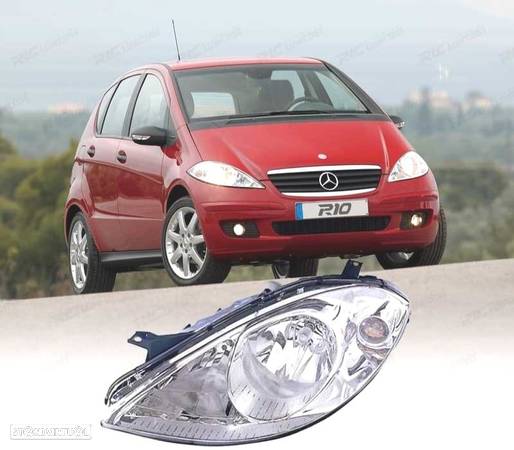 FAROL ESQUERDO PARA MERCEDES CLASSE A W169 04-08 H7 CROMADO - 1