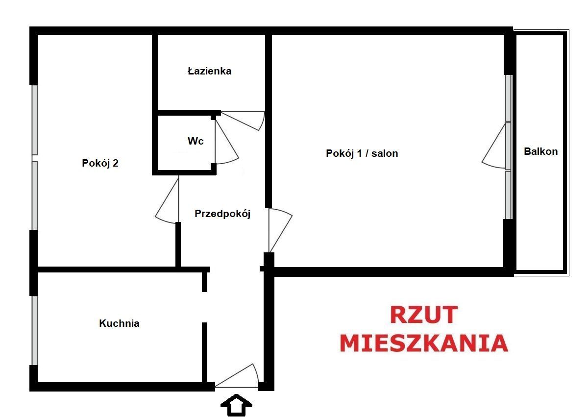 Nowość! Osiedle Kopernika, 2 pokoje, duży balkon